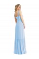 Comprar Linha A Amor Chiffon Comprimento Chão Azul Céu Claro Vestidos de Madrinha