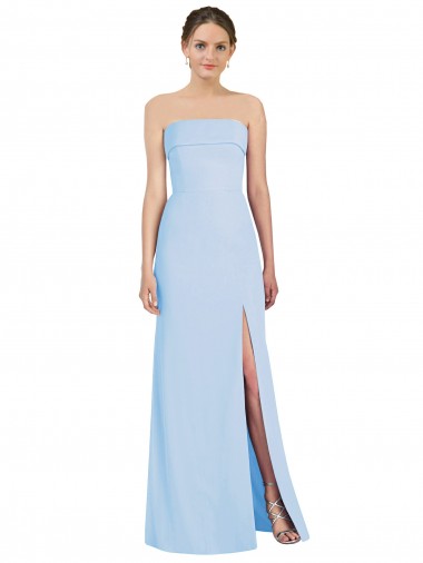 Comprar Trombeta Sem alças Chiffon Comprimento Chão Azul Céu Claro Vestidos de Madrinha / Vestidos de Noite