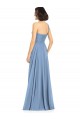 Comprar Linha A Um Ombro Chiffon Comprimento Chão Azul Empoeirado Vestidos de Madrinha