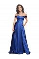 Comprar Linha A Amor Cetim Elástico Comboio Varredela Azul Real Vestidos de Madrinha / Vestidos de Noite / Vestidos de Festa
