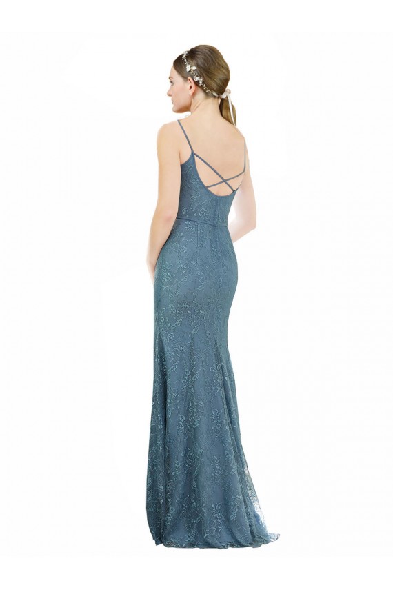 Comprar Bainha Decote V Renda Comprimento Chão  Vestidos de Madrinha