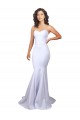 Comprar Sereia Decote Alto Crepe Esticado Comprimento Chão Branco Vestidos de Noiva