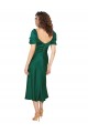 Comprar Linha A Amor Cetim Sedoso Comprimento Midi Caçador Verde Vestidos de Madrinha / Vestidos de Noite / Vestidos de Festa