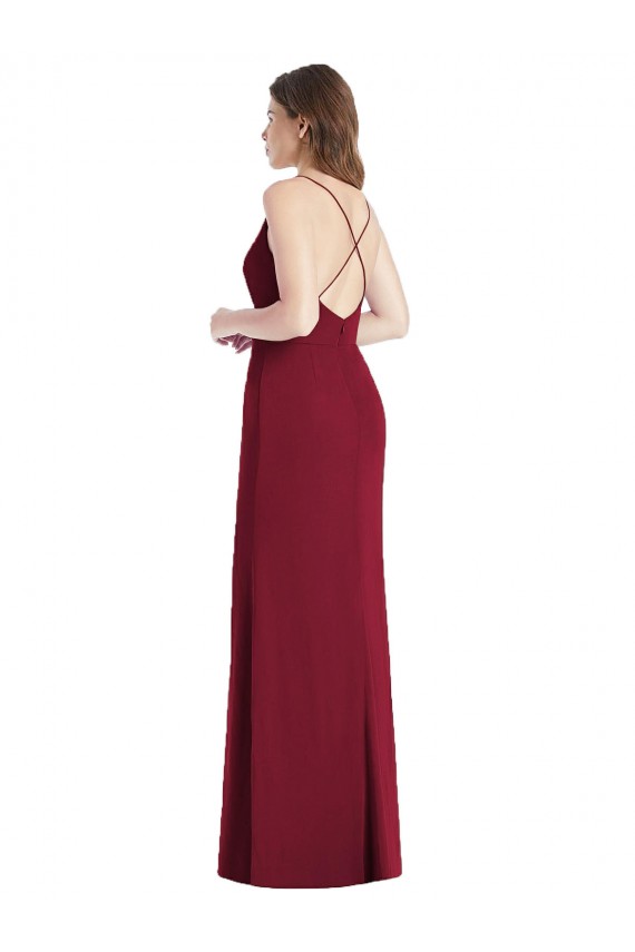 Comprar Sereia Decote V Chiffon Comprimento Chão Caçador Verde Vestidos de Madrinha