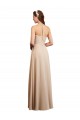 Comprar Linha A Cabeçada Chiffon Comprimento Chão Champanhe Vestidos de Madrinha