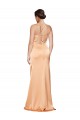 Comprar Bainha Um Ombro Cetim Elástico Comprimento Chão Cobre Claro Vestidos de Madrinha / Vestidos de Noite / Vestidos de Festa