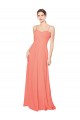 Comprar Linha A Amor Chiffon Comprimento Chão Coral Vestidos de Madrinha