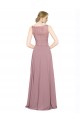 Comprar Linha A Decote Ilusão Chiffon & Renda Comprimento Chão  Vestidos de Madrinha / Vestidos de Festa
