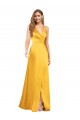 Comprar Linha A Decote V Cetim Sedoso Alto Baixo  Vestidos de Madrinha / Vestidos de Noite / Vestidos de Festa