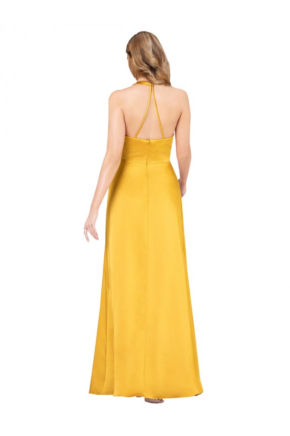 Comprar Linha A Decote V Cetim Sedoso Alto Baixo  Vestidos de Madrinha / Vestidos de Noite / Vestidos de Festa