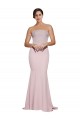 Comprar Bainha Sem alças Crepe Esticado Comboio Varredela Malva Vestidos de Madrinha / Vestidos de Noite / Vestidos de Festa