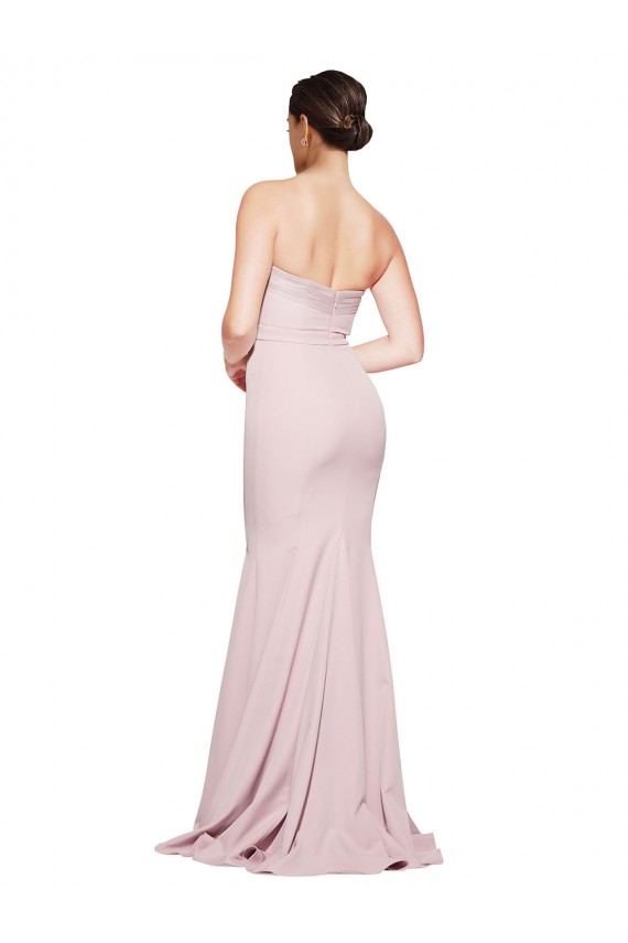 Comprar Bainha Sem alças Crepe Esticado Comboio Varredela Malva Vestidos de Madrinha / Vestidos de Noite / Vestidos de Festa