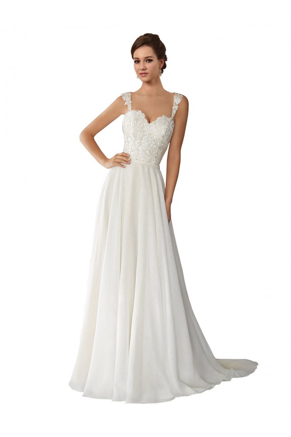Comprar Linha A Amor Chiffon & Renda Comboio Capela Marfim Vestidos de Noiva