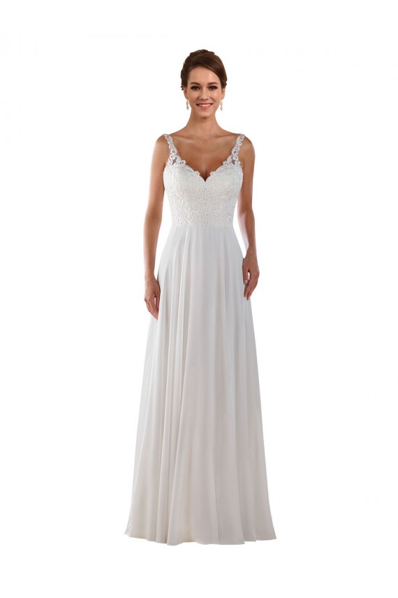 Comprar Linha A Amor  Chiffon Comboio Capela Marfim Vestidos de Noiva