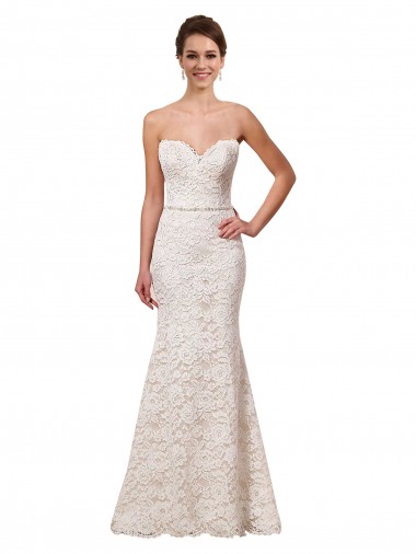 Comprar Bainha Amor  Renda Comboio Capela Marfim Sem Mangas Vestidos de Noiva