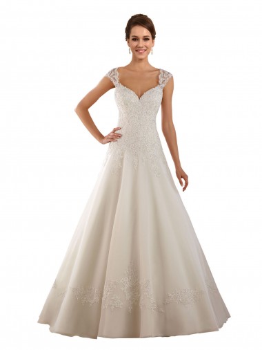Comprar Linha A Amor  Renda Comboio Capela Marfim Longo Vestidos de Noiva