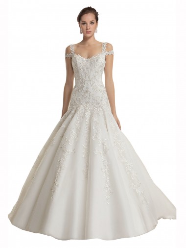 Comprar Sereia Fora do Ombro Tule & Renda Comboio Varredela Marfim Vestidos de Noiva