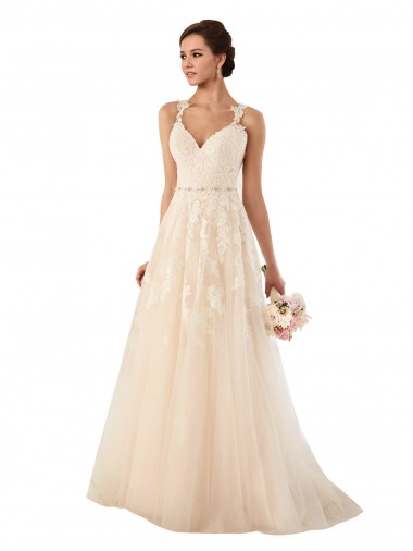 Comprar Linha A Amor  Tule & Renda Comboio Capela Marfim Vestidos de Noiva
