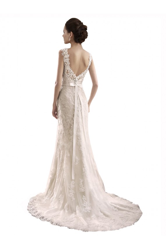 Comprar Sereia Amor Tule & Renda Comboio Capela Marfim Sem Mangas Vestidos de Noiva