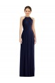 Comprar Linha A Cabeçada Chiffon Comprimento Chão Marinha Negra Longo Vestidos de Madrinha