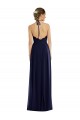 Comprar Linha A Cabeçada Chiffon Comprimento Chão Marinha Negra Longo Vestidos de Madrinha