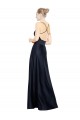 Comprar Linha A Decote V Cetim Comprimento Chão Marinha Negra Vestidos de Madrinha / Vestidos de Festa
