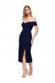 Comprar Sereia Amor Crepe Esticado Comprimento Midi Marinha Negra Vestidos de Madrinha / Vestidos de Noite / Vestidos de Festa / Vestidos de Cocktail / Vestidos de Homecoming