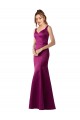 Comprar Bainha Barco Cetim Comprimento Chão Merlot Vestidos de Madrinha / Vestidos de Noite / Vestidos de Festa
