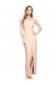 Comprar Bainha Decote Quadrado Crepe Esticado Comprimento Chão Nu Vestidos de Madrinha / Vestidos de Noite / Vestidos de Festa