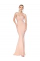 Comprar Sereia Decote Alto Crepe Esticado Comprimento Chão Nu Sem Mangas Vestidos de Madrinha / Vestidos de Noite / Vestidos de Festa