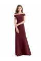 Comprar Bainha Decote Alto Crepe Esticado Comprimento Chão Ouro Borgonha Vestidos de Madrinha / Vestidos de Festa