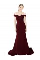 Comprar Sereia Amor Crepe Esticado & Renda Comboio Varredela Ouro Borgonha Vestidos de Madrinha / Vestidos de Noite / Vestidos de Festa