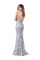Comprar Sereia Decote Alto Crepe Esticado & Lantejoulas Tule Comprimento Chão Prata Vestidos de Madrinha / Vestidos de Noite / Vestidos de Festa