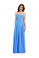Comprar Trombeta Sem alças Crepe Esticado Comprimento Chão Pavão Azul Vestidos de Madrinha / Vestidos de Festa