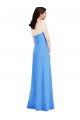 Comprar Trombeta Sem alças Crepe Esticado Comprimento Chão Pavão Azul Vestidos de Madrinha / Vestidos de Festa