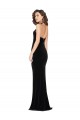 Comprar Bainha Decote Alto Veludo Elástico Comprimento Chão Preto Vestidos de Madrinha / Vestidos de Festa