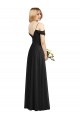 Comprar Linha A Alças finas Chiffon Comprimento Chão Preto Vestidos de Madrinha