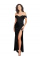 Comprar Linha A Amor Cetim Sedoso Comprimento Chão Preto Vestidos de Madrinha / Vestidos de Noite / Vestidos de Festa