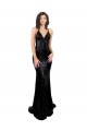 Comprar Sereia Decote V Lantejoulas Comprimento Chão Preto Vestidos de Madrinha / Vestidos de Noite / Vestidos de Festa