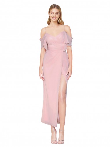 Comprar Sereia Decote Alto Chiffon Comprimento Joelho Prímula Vestidos de Madrinha / Vestidos de Noite / Vestidos de Festa