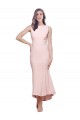 Comprar Bainha Decote Alto Crepe Esticado Alto Baixo Rosa Vestidos de Madrinha / Vestidos de Noite / Vestidos de Festa / Vestidos de Cocktail