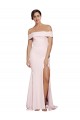 Comprar Bainha Decote Quadrado Crepe Esticado Comboio Varredela Rosa Vestidos de Madrinha / Vestidos de Noite / Vestidos de Festa
