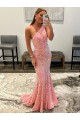 Comprar Bainha Um Ombro Lantejoulas Veludo Comboio Varredela Rosa Vestidos de Festa