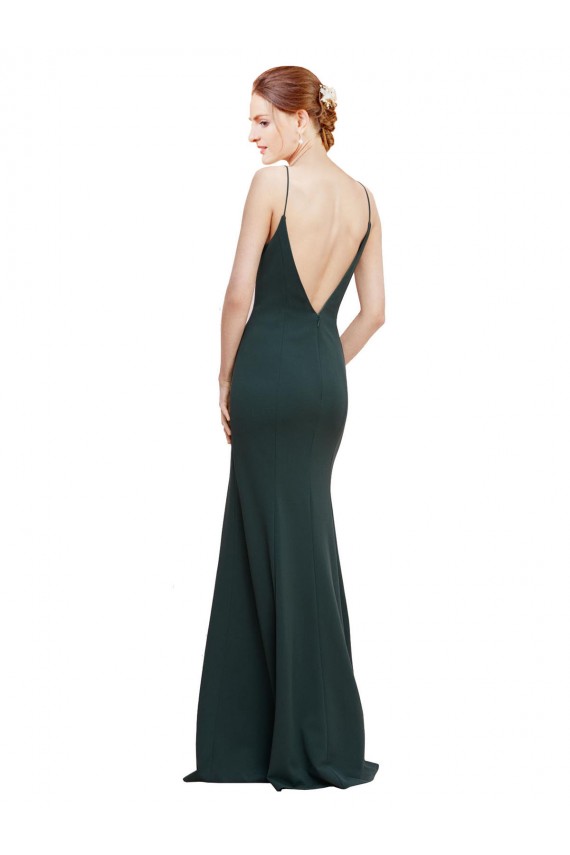 Comprar Linha A Decote V Crepe Esticado Comprimento Chão Rosa Longo Vestidos de Madrinha / Vestidos de Noite / Vestidos de Festa