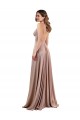 Comprar Linha A Decote V Spandex Comprimento Chão Rosa Empoeirado Vestidos de Madrinha / Vestidos de Noite / Vestidos de Festa