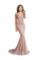 Comprar Sereia Decote V Spandex Comprimento Chão Rosa Empoeirado Vestidos de Madrinha / Vestidos de Noite / Vestidos de Festa