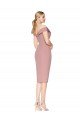 Comprar Sereia Decote Alto Crepe Esticado Comprimento Joelho Rosa Empoeirado Vestidos de Madrinha / Vestidos de Noite / Vestidos de Festa / Vestidos de Cocktail / Vestidos de Homecoming