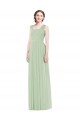 Comprar Linha A Alças finas Chiffon Comprimento Chão Sábio Vestidos de Madrinha