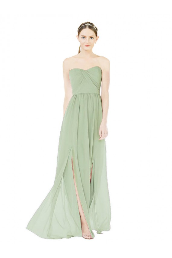 Comprar Linha A Sem alças Chiffon Comprimento Chão Sábio Vestidos de Madrinha