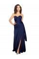 Comprar Linha A Sem alças Cetim Sedoso Comprimento Chão Safira Vestidos de Madrinha / Vestidos de Noite / Vestidos de Festa